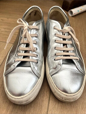 Common Projects Leather Silver Sneakers